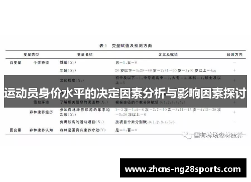 运动员身价水平的决定因素分析与影响因素探讨